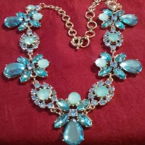 Sparkling sage sea foam green aquamarine blue necklace sparkling sage
